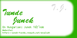 tunde junek business card